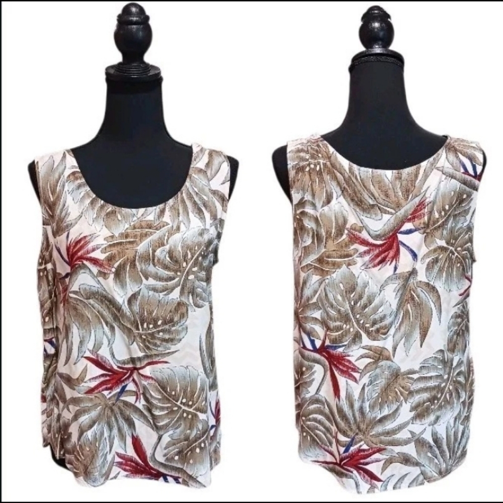 2PC Vintage Hilo Hattie Tank Top & Wrap Midi Skirt Set Bird Of Paradise Fujiette - Picture 3 of 11